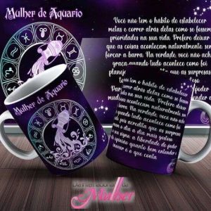 Caneca Tema Dia das Mulheres-Signos - Mulher de Aquário