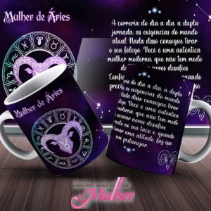 Caneca Tema Dia das Mulheres-Signos - Mulher de Áries