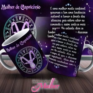 Caneca Tema Dia das Mulheres-Signos - Mulher de Capricórnio