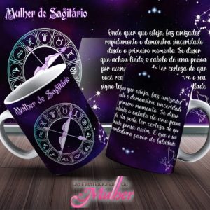 Caneca Tema Dia das Mulheres-Signos - Mulher de Sagitário